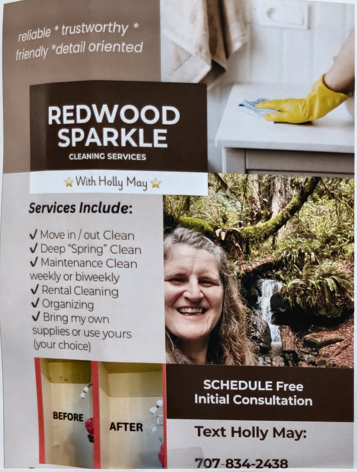 Flyer for Redwood Sparkle Cleaning Services