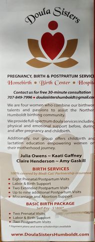 Flyer for Doula Sisters Pregnancy, Birth & Postpartum Services