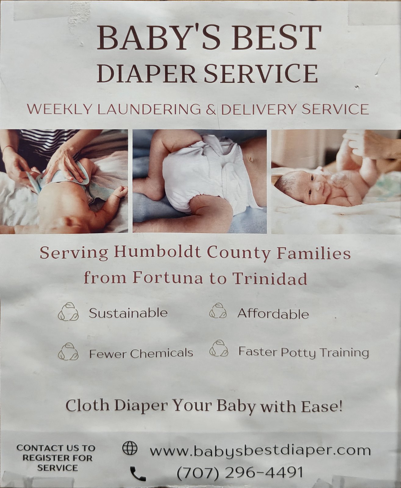 Flyer for Baby's Best Diaper Service
