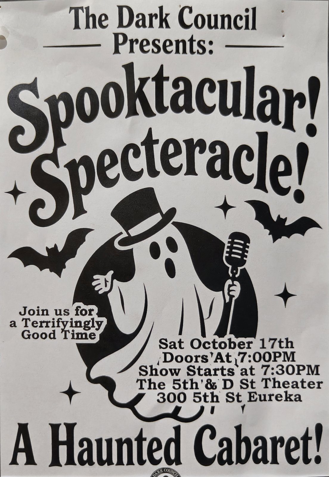 Flyer for Spooktacular! Specteracle!