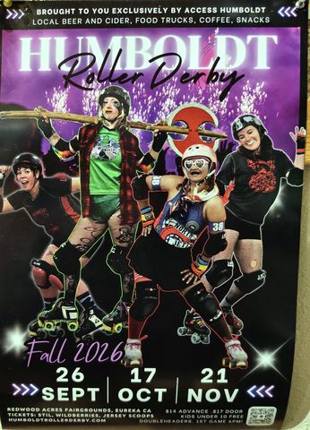 Flyer for Humboldt Roller Derby, Fall 2026