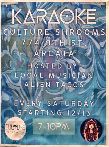 Flyer for Karaoke at Culture Shrooms