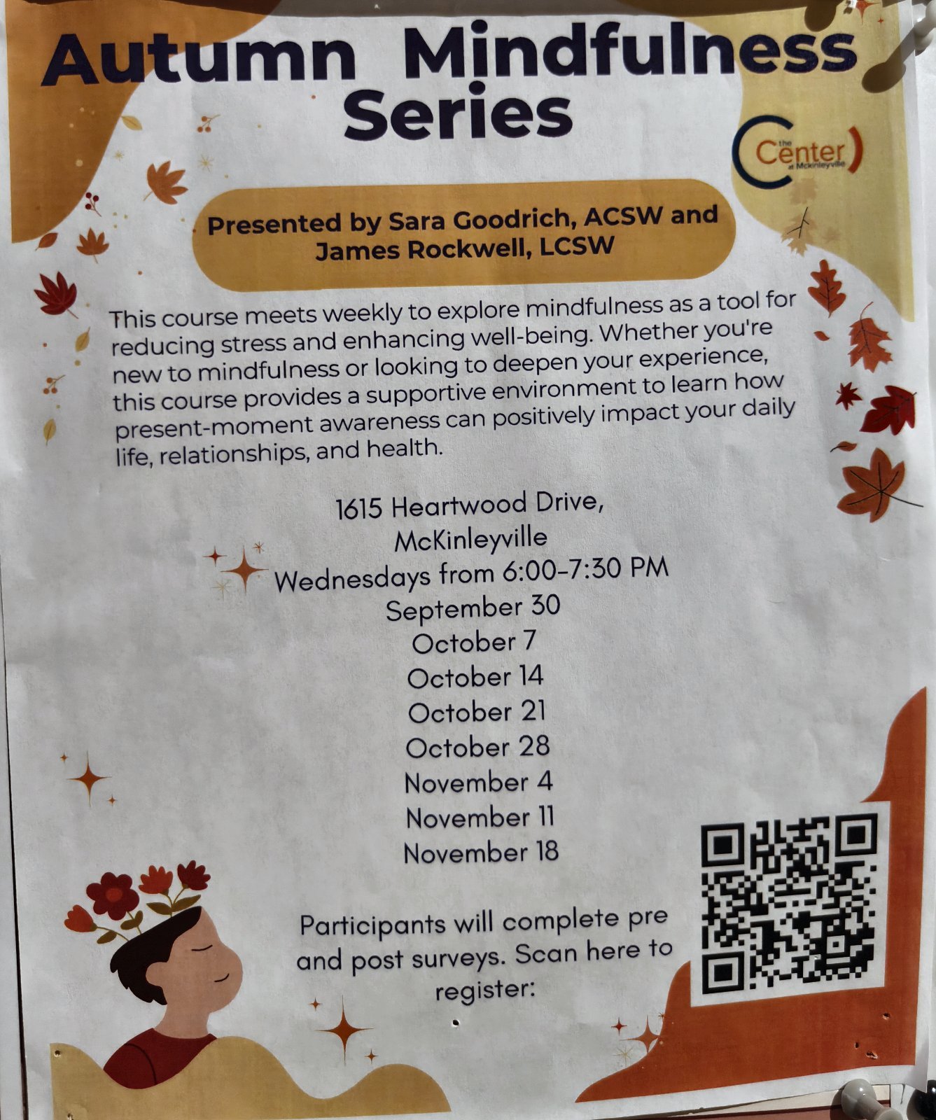 Flyer for Autumn Mindfulness Series