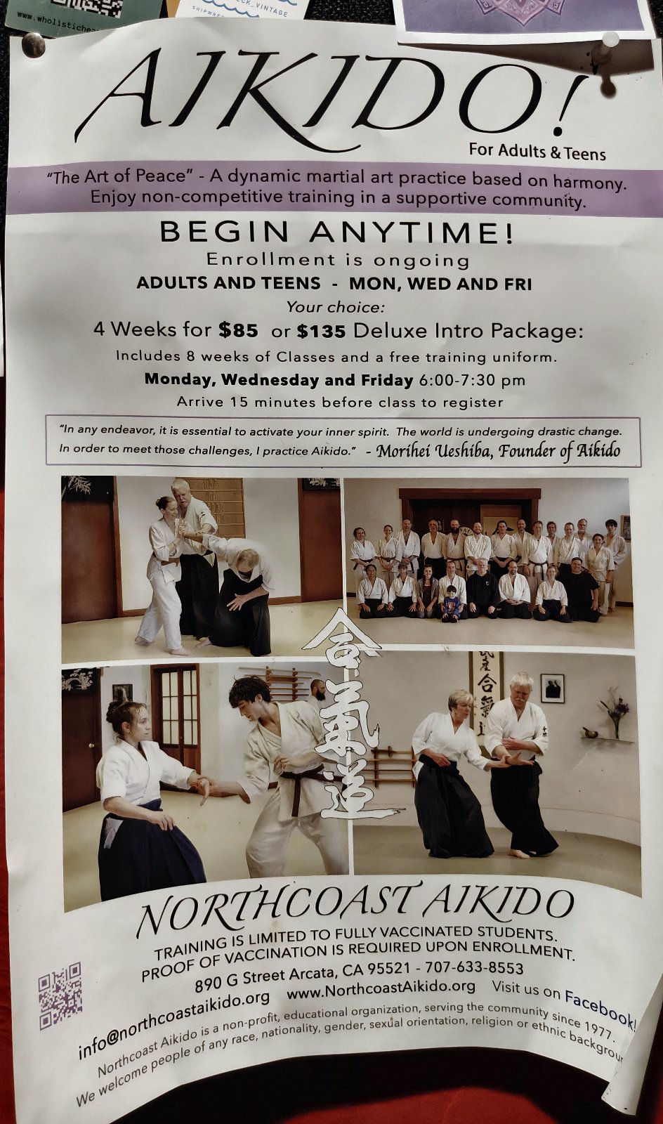 Flyer for AIKIDO! For Adults & Teens