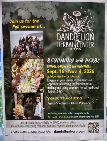 Flyer for Beginning with Herbs (Fall session)