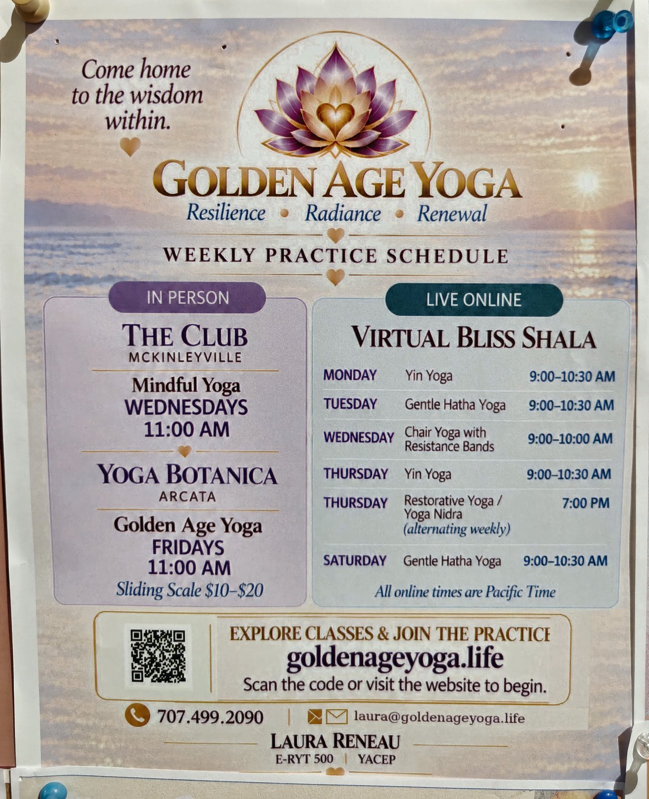 Flyer for Golden Age Yoga