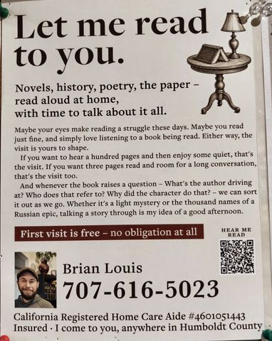 Flyer for Let me read to you.
