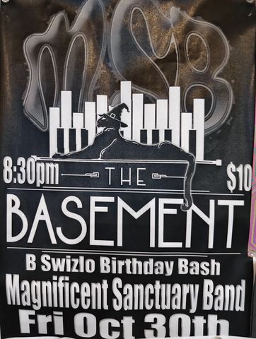 Flyer for B Swizlo Birthday Bash: Magnificent Sanctuary Band