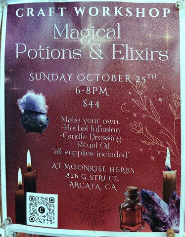 Flyer for Magical Potions & Elixirs Craft Workshop