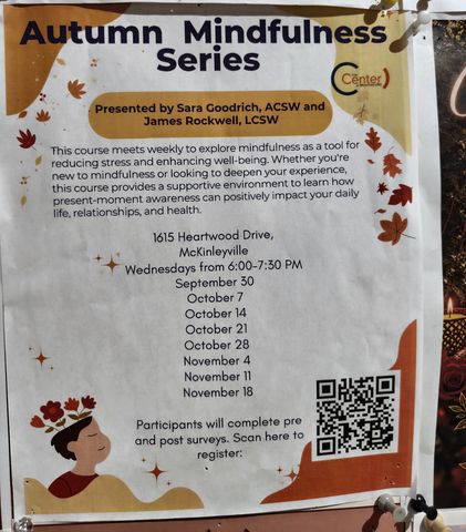Flyer for Autumn Mindfulness Series