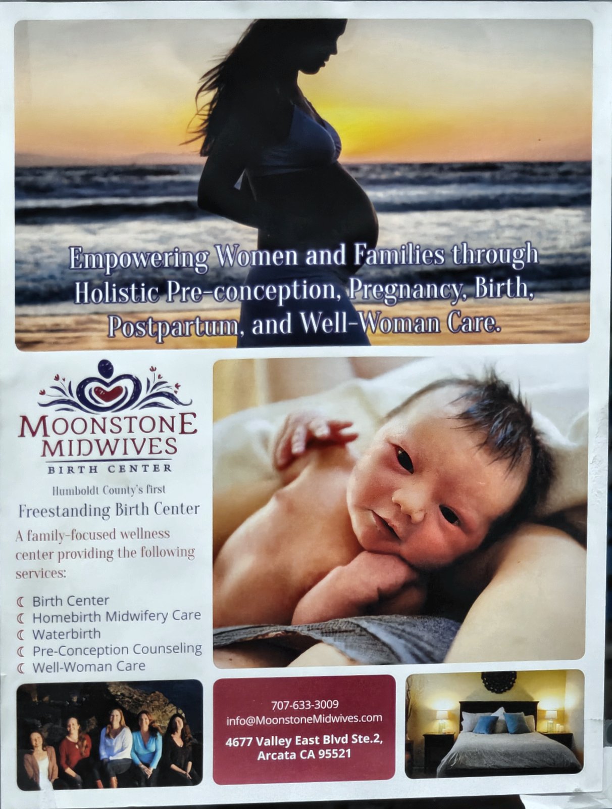 Flyer for Moonstone Midwives