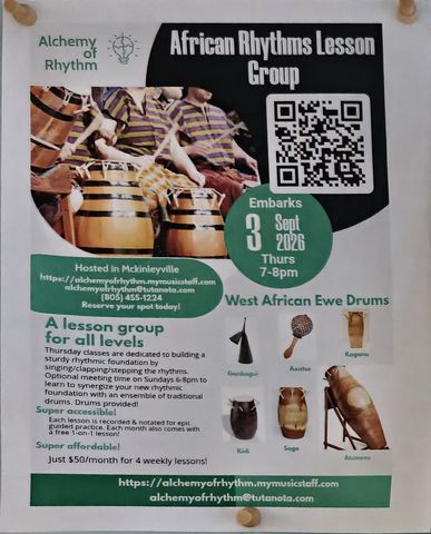 Flyer for African Rhythms Lesson Group