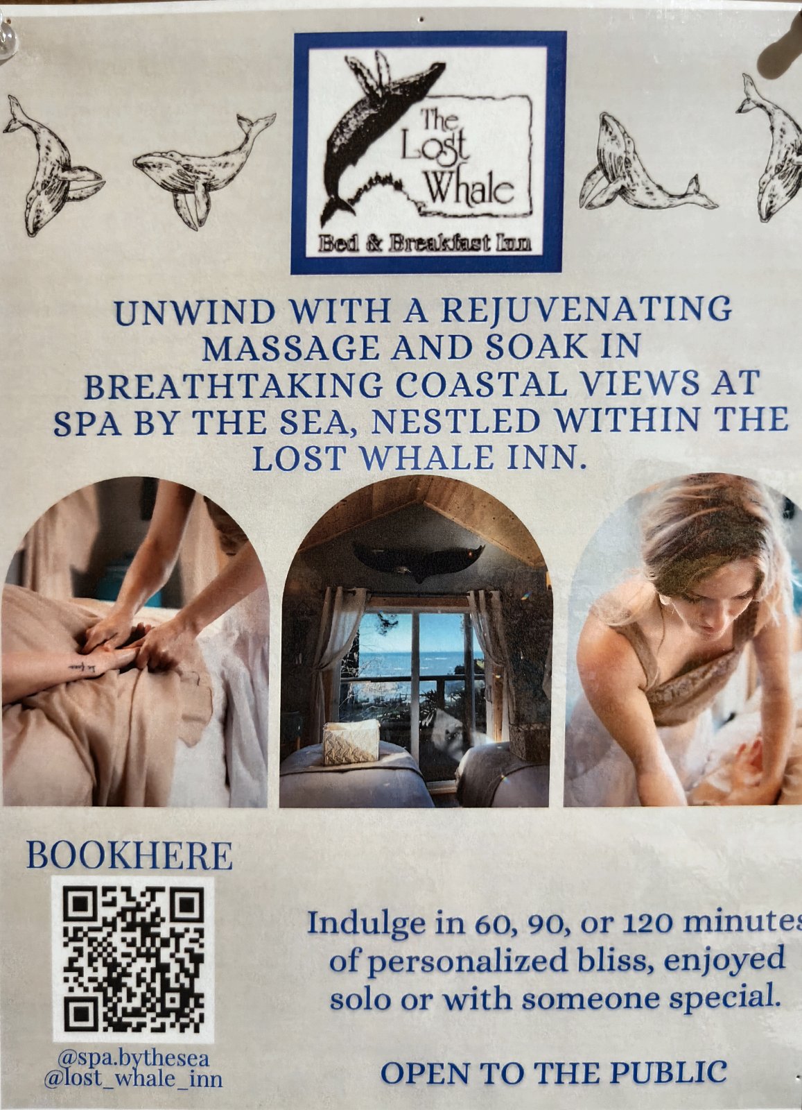 Flyer for The Lost Whale Bed & Breakfast Inn - Spa By The Sea