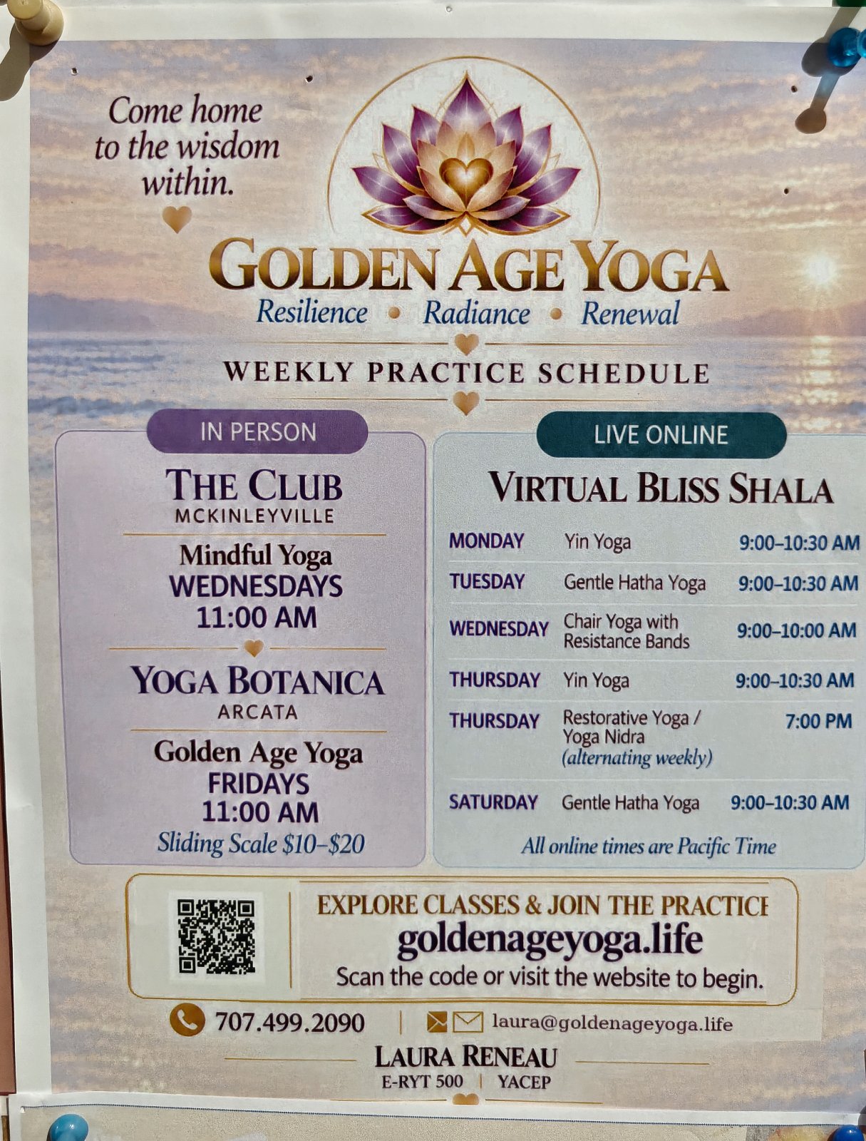 Flyer for Golden Age Yoga