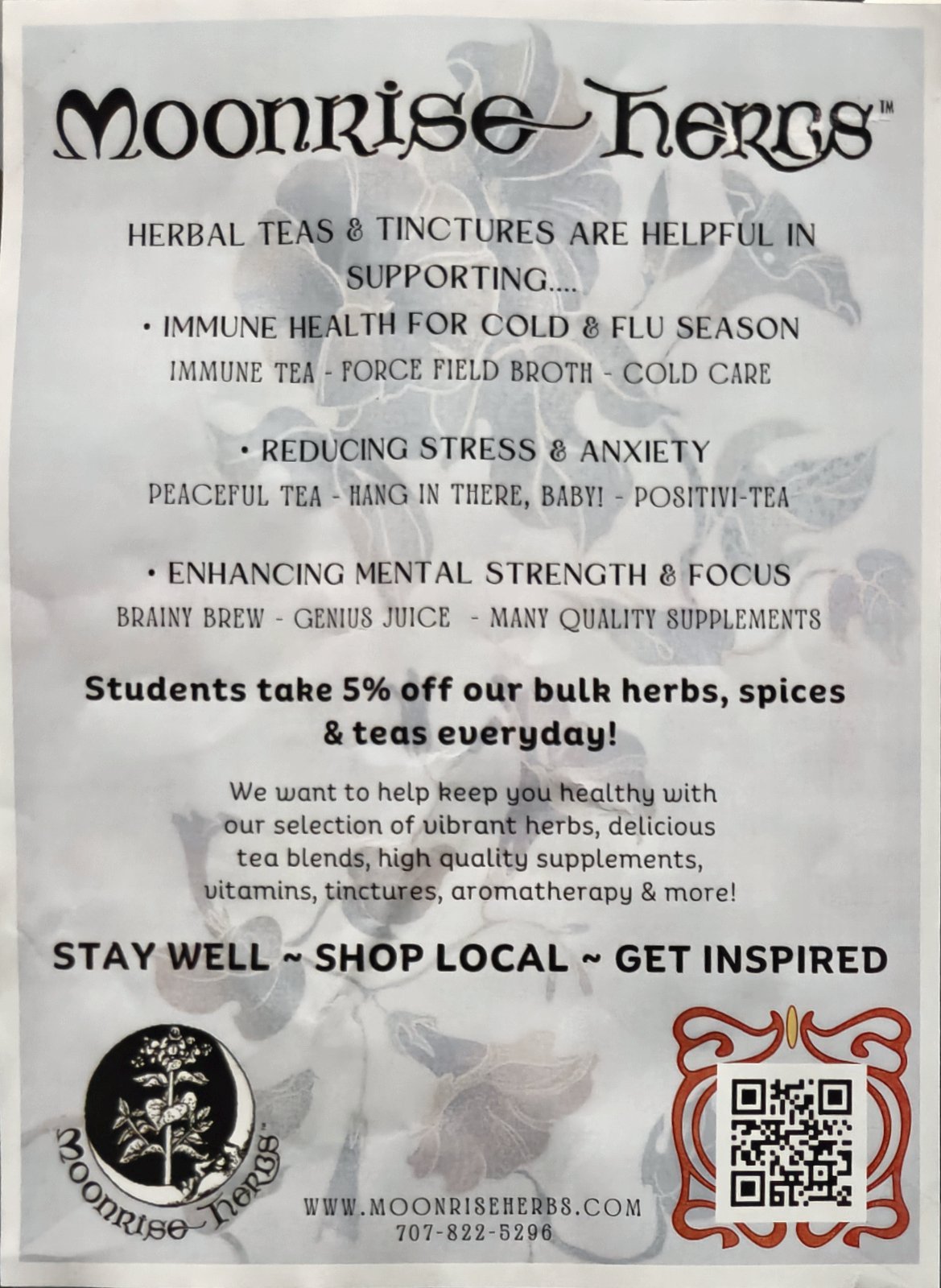 Flyer for Moonrise Herbs
