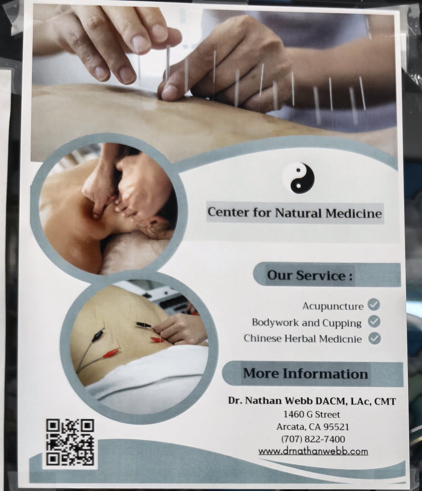 Flyer for Center for Natural Medicine