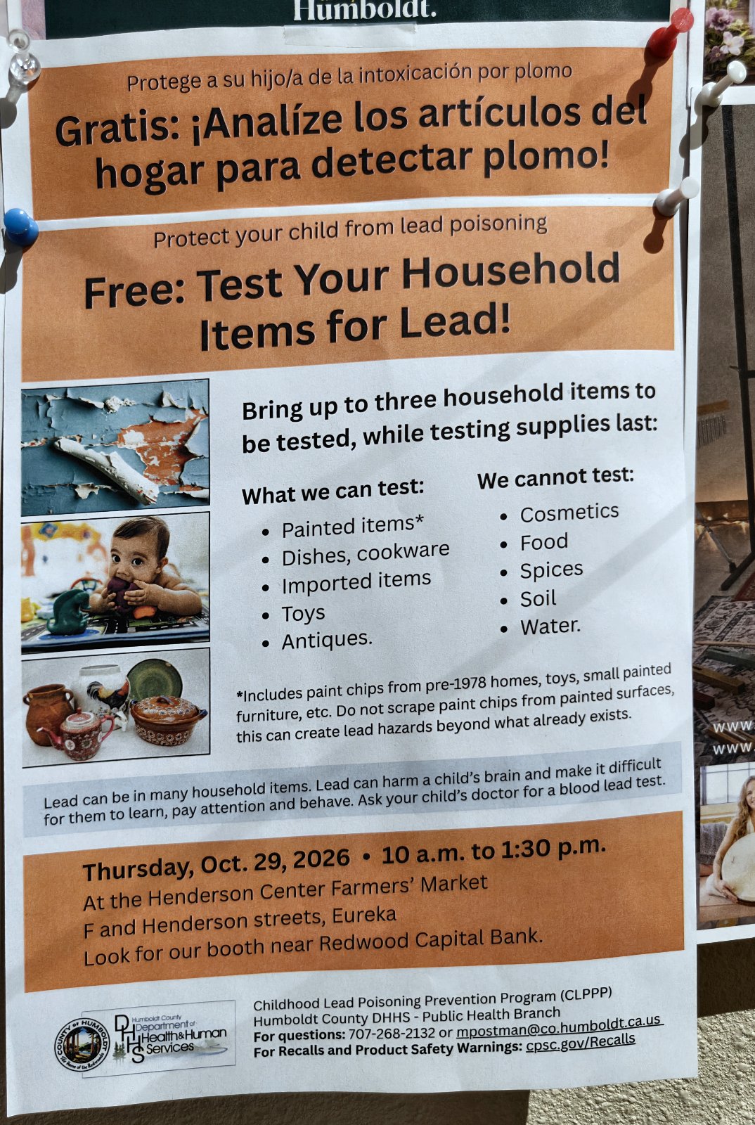 Flyer for Free: Test Your Household Items for Lead!