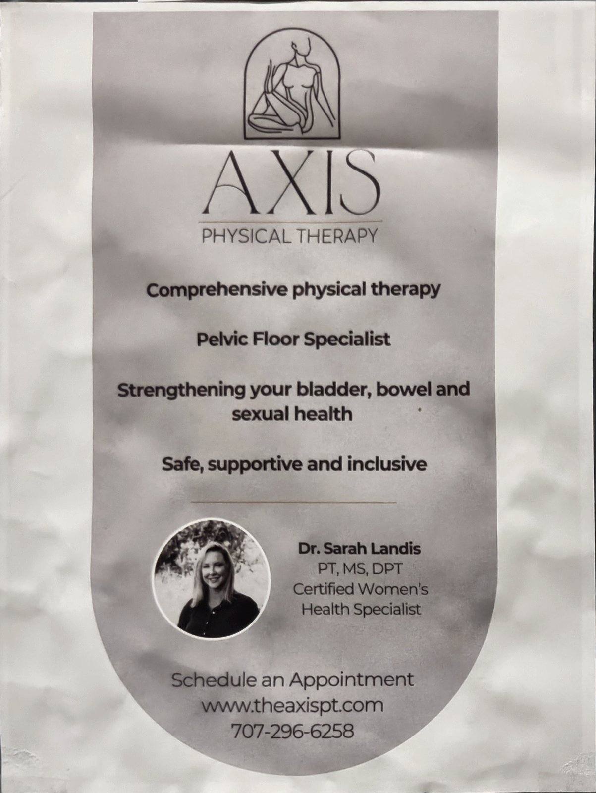 Flyer for Axis Physical Therapy