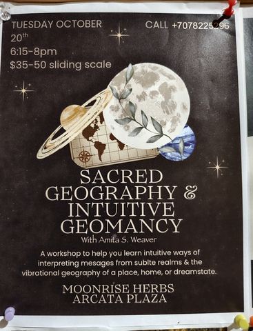 Flyer for Sacred Geography & Intuitive Geomancy