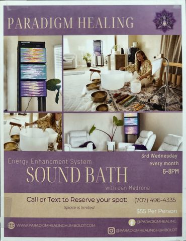Flyer for Paradigm Healing Sound Bath