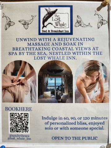 Flyer for Spa by the Sea at The Lost Whale Inn
