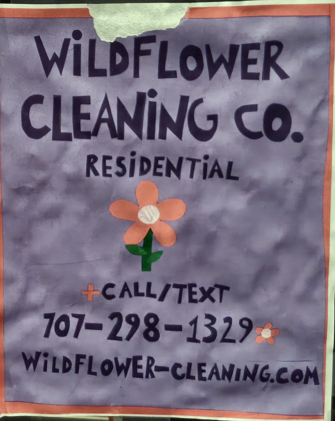 Flyer for Wildflower Cleaning Co. Residential