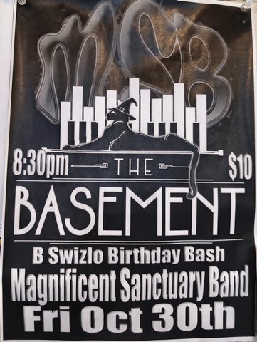 Flyer for B Swizlo Birthday Bash: Magnificent Sanctuary Band