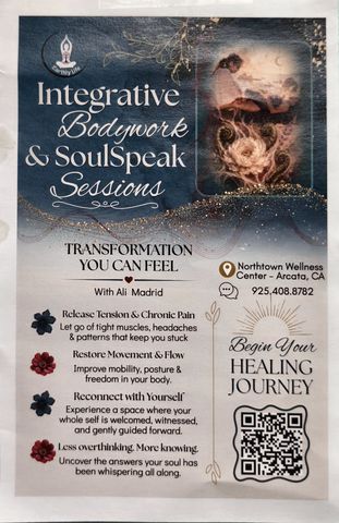 Flyer for Integrative Bodywork & SoulSpeak Sessions